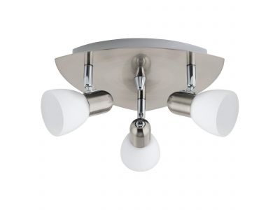 Spot de plafond réglette/plaf métal nickel ENEA Rond E14 3X40W