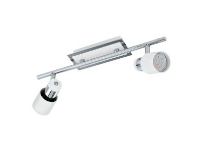 Spot de plafond réglette/plaf métal argenté DAVIDA GU10 2X4,6W