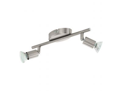 Spot de plafond réglette/plaf métal gris BUZZ-LED GU10 2X2,8W