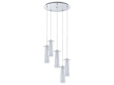 Suspension verre blanc PINTO E27 5X40W