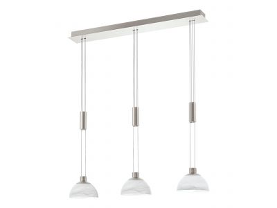 Suspension verre blanc MONTEFIO LED INT 3X6,5W