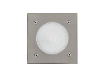 Spot à encastrer extérieur métal nickel LAMEDO carré LED INT 1X2,5W