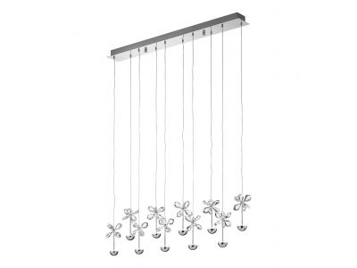 Suspension métal argenté PIANOPOLI LED INT 10X2,5W