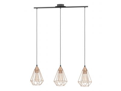 Suspension métal cuivre TARBES E27 3X60W