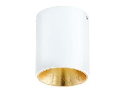 Plafonnier plastique blanc/doré POLASSO rond LED INT 1X3,3W