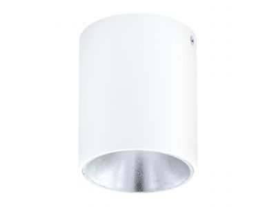 Plafonnier plastique blanc/aregenté POLASSO rond LED INT 3X3,3W