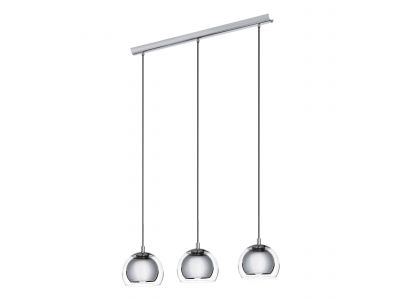 Suspension verre argenté ROCAMAR E27 3X40W