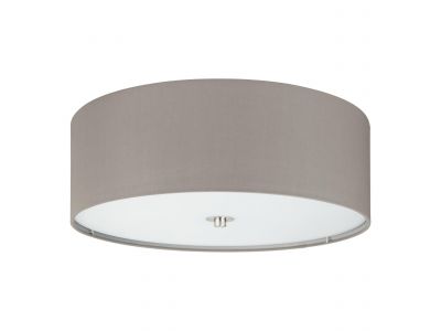 Plafonnier tissu taupe PASTERI D47,5CM E27 3X25W