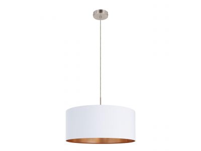 Suspension tissu blanc/cuivre PASTERI D53CM E27 1X60W