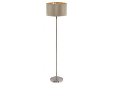 Lampadaire tissu taupe MASERLO E27 1X60W