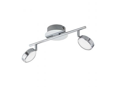 Spot de plafond réglette/plaf métal argenté SALTO LED INT 2X5,4W