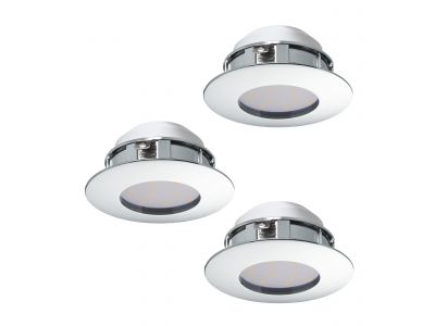 Spot à encastrer métal argenté PINEDA D7,8CM rond LED INT 3X4,9W