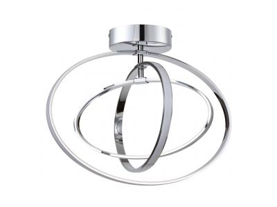 Plafonnier métal argenté SELVINA LED INT 2X28W