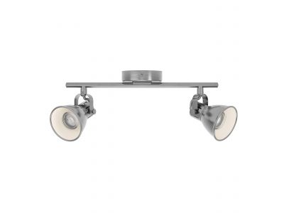 Spot de plafond réglette/plaf métal argenté SERAS GU10 2X3W