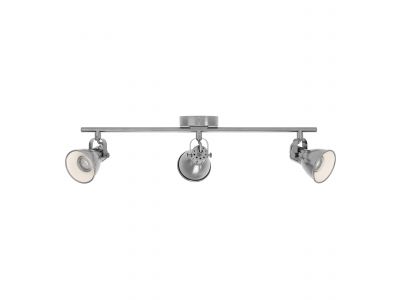 Spot de plafond réglette/plaf métal argenté SERAS GU10 3X3W