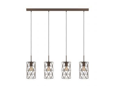 Suspension métal marron ESTEVAU E27 4X60W