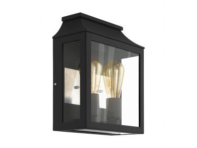 Applique extérieure métal noir SONCINO E27 2X60W