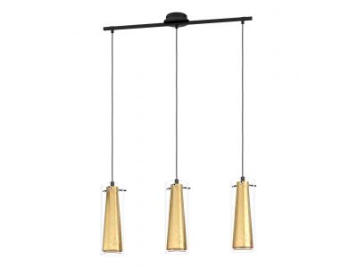 Suspension verre or PINTO GOLD E27 3X40W