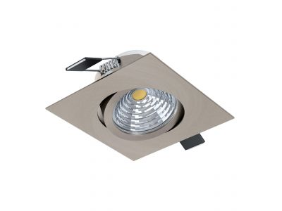 Spot à encastrer métal nickel SALICETO LED carré  INT 1X6W