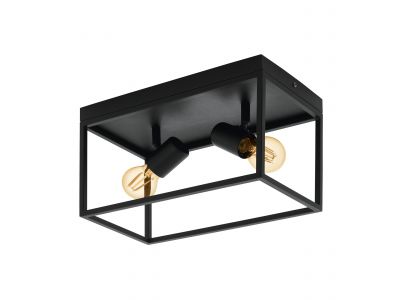 Plafonnier métal noir SILENTINA E27 2X40W