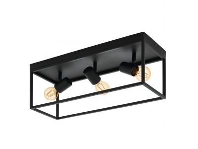 Plafonnier métal noir SILENTINA E27 3X40W