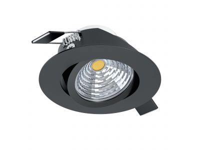 Spot à encastrer métal noir SALICETO D8,8CM LED INT 1X6W