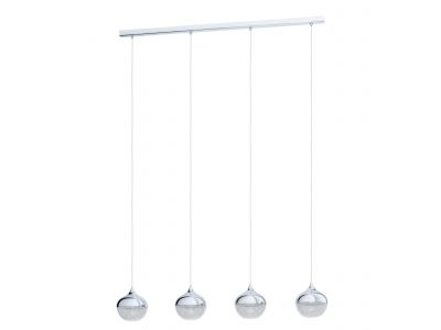 Suspension plastique argenté MIOGLIA 1 E14 4X25W