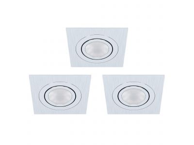 Spot à encastrer métal argenté AREITIO Carré GU10 3X4,6W