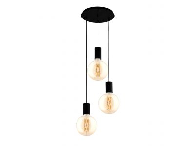 Suspension métal noir POZUETA cascade 3 E27 3X40W