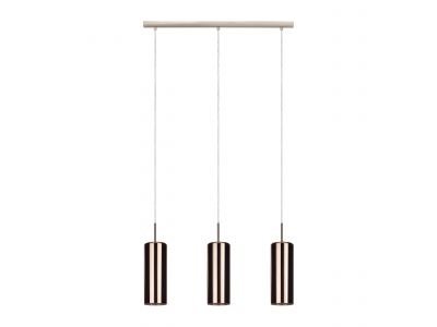 Suspension métal argenté SELVINO barre 3 E27 3X15W