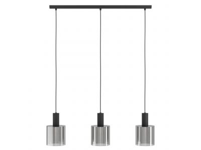 Suspension en métal et verreries fumées GOROSIBA E27 3X40W