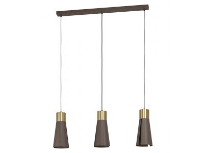 Suspension métal marron LOSALOMAS GU10 3X4,5W