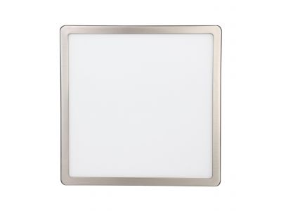 Plafonnier métal nickel FUEVA-Z carré LED INT 1X19,5W