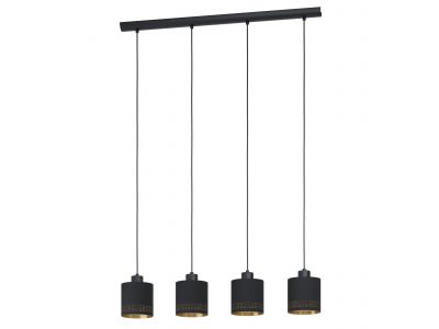 Suspension tissu noir ESTEPERRA E27 4X28W