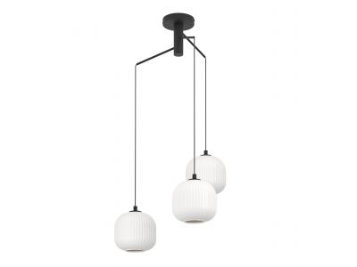 Suspension verre blanc MANTUNALLE cascade 3 E27 3X40W