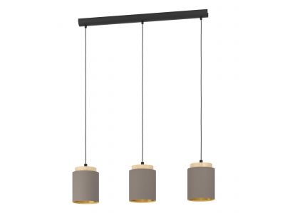 Suspension tissu cafe ALBARIZA E27 3X40W