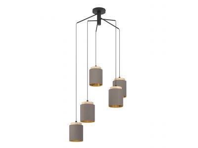 Suspension tissu cafe ALBARIZA E27 5X40W