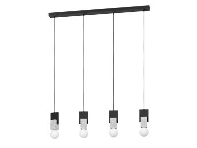 Suspension métal noir LOBATIA E27 4X40W