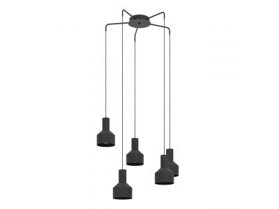 Suspension métal noir CASIBARE E27 5X40W