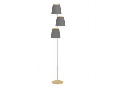 Lampadaire tissu gris ALMEIDA 2 E27 3X40W