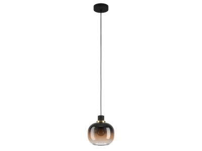 Suspension verre noir/marron OILELLA E27 1X40W