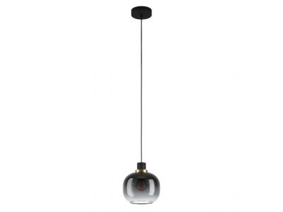 Suspension verre noir/gris OILELLA E27 1X40W