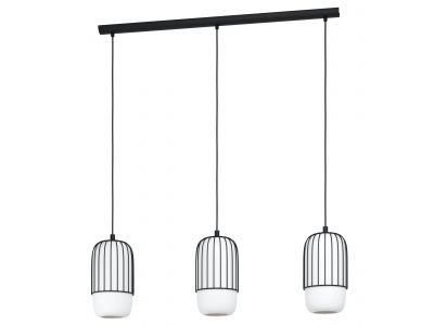 Suspension verre noir MULEGES E27 3X40W