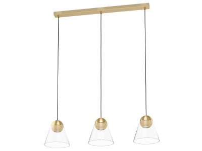 Suspension verre doré CERASELLA GU10 3X4,5W