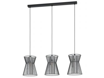 Suspension métal noir MASETA E27 3X40W