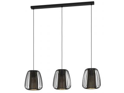 Suspension métal noir CURASAO E27 3X40W