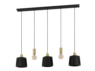 Suspension métal noir MAJAGUA E27 5X40W