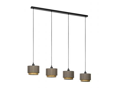 Suspension tissu marron MARCHENA E27 4X40W