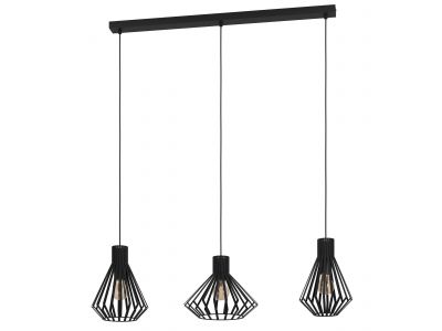 Suspension métal noir BASIDANO E27 3X40W