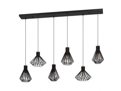 Suspension mÃ©tal noir BASIDANO E27 6X40W